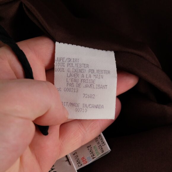 Joseph Ribkoff Skirt Womens 8 Brown Pleated Crinkle A-Line Midi Elegant - Picture 6 of 7